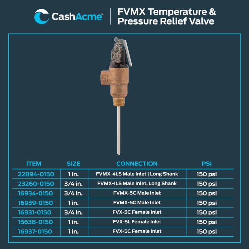 Cash Acme 3/4 Inch FVMX-5C Male Inlet Relief Valve, Bronze Plumbing Fitting, 16934-0150 - Image 5